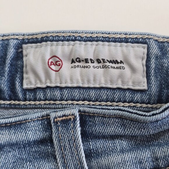 AG Adriano Goldschmied Jeans Womens 30R Blue High Rise Mari Crop Distressed Boho - Picture 3 of 16